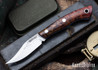 Lon Humphrey Knives: Mudbone Muskrat - Forged AEB-L - Box Elder Burl - Blue Liners - LH22AJ088