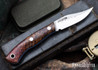 Lon Humphrey Knives: Mudbone Muskrat - Forged AEB-L - Box Elder Burl - Blue Liners - LH22AJ088