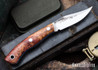 Lon Humphrey Knives: Mudbone Muskrat - Forged AEB-L - Box Elder Burl - Blue Liners - LH22AJ090