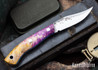Lon Humphrey Knives: Mudbone Muskrat - Forged AEB-L - Box Elder Burl - Blue Liners - LH22AJ097