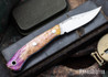Lon Humphrey Knives: Mudbone Muskrat - Forged AEB-L - Box Elder Burl - Blue Liners - LH22AJ103