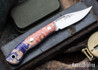 Lon Humphrey Knives: Mudbone Muskrat - Forged AEB-L - Box Elder Burl - Blue Liners - LH22AJ105