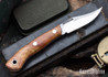 Lon Humphrey Knives: Mudbone Muskrat - Forged AEB-L - Box Elder Burl - Orange Liners - LH22AJ112