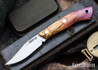 Lon Humphrey Knives: Mudbone Muskrat - Forged AEB-L - Box Elder Burl - Orange Liners - LH22AJ117