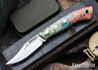 Lon Humphrey Knives: Mudbone Muskrat - Forged AEB-L - Box Elder Burl - Orange Liners - LH22AJ127