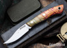 Lon Humphrey Knives: Mudbone Muskrat - Forged AEB-L - Box Elder Burl - Red Liners - LH22AJ134