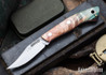 Lon Humphrey Knives: Mudbone Muskrat - Forged AEB-L - Box Elder Burl - Red Liners - LH22AJ137