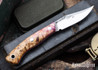 Lon Humphrey Knives: Mudbone Muskrat - Forged AEB-L - Box Elder Burl - Red Liners - LH22AJ138