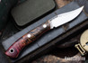 Lon Humphrey Knives: Mudbone Muskrat - Forged AEB-L - Box Elder Burl - Red Liners - LH22AJ139