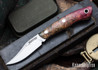 Lon Humphrey Knives: Mudbone Muskrat - Forged AEB-L - Box Elder Burl - Red Liners - LH22AJ140