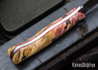 Lon Humphrey Knives: Mudbone Muskrat - Forged AEB-L - Box Elder Burl - Red Liners - LH22AJ143