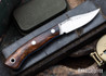 Lon Humphrey Knives: Mudbone Muskrat - Forged AEB-L - Desert Ironwood - Blue Liners - LH22AJ156