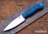 Bark River Knives: Mini Aurora - CPM-3V - Blue & Black Suretouch - Matte - Blue Liners - Black Pins