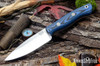 Bark River Knives: Mini Aurora - CPM-3V - Blue & Black Suretouch - Matte - Mosaic Pins