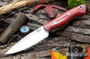 Bark River Knives: Mini Aurora - CPM-3V - Firedog Canvas Micarta - Red Liners - Mosaic Pins