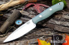 Bark River Knives: Mini Aurora - CPM-3V - Ghost Green Jade G-10 - Blue Liners - Matte