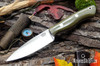 Bark River Knives: Mini Aurora - CPM-3V - Green Canvas Micarta - Red Liners