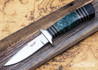 Alan Warren Custom Knives: #2565 Little Fighter - Box Elder Burl - Black G10 & Nickel Silver Accents - G10 Pommel - Bronze Pin Filework