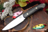 Bark River Knives: Bird & Trout - CPM 154 - Black Carbon Fiber - Blue Liners - Mosaic Pins