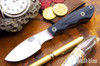 Bark River Knives: Mini Canadian - CPM-3V - Black Suretouch - Matte - Glow Liner - Mosaic Pins