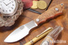 Bark River Knives: Mini Canadian - CPM-3V - Mesquite Burl - Red Liners #1