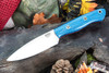 Bark River Knives: Mini Aurora - CPM 3V - Blue Denim Micarta - Red Liners - Mosaic Pins