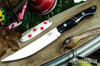Bark River Knives: Kalahari Mini-Sportsman - CPM 154 - Black Canvas Micarta - Bloody Basin Spacer - Red Liners - White Frame