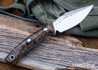 Lon Humphrey Knives: Blacktail - Forged 52100 - Curly Maple - Blue Liners - LH22CJ040