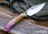 Lon Humphrey Knives: Blacktail - Forged 52100 - Box Elder Burl - Black Liners - LH22CJ081