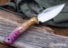 Lon Humphrey Knives: Blacktail - Forged 52100 - Box Elder Burl - Black Liners - LH22CJ085