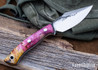 Lon Humphrey Knives: Blacktail - Forged 52100 - Box Elder Burl - Black Liners - LH22CJ092