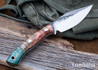 Lon Humphrey Knives: Blacktail - Forged 52100 - Box Elder Burl - Black Liners - LH22CJ095