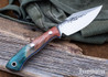 Lon Humphrey Knives: Blacktail - Forged 52100 - Box Elder Burl - Blue Liners - LH22CJ108