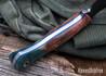 Lon Humphrey Knives: Blacktail - Forged 52100 - Box Elder Burl - Blue Liners - LH22CJ108