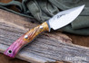 Lon Humphrey Knives: Blacktail - Forged 52100 - Box Elder Burl - Orange Liners - LH22CJ124