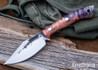Lon Humphrey Knives: Blacktail - Forged 52100 - Box Elder Burl - Orange Liners - LH22CJ125