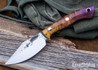 Lon Humphrey Knives: Blacktail - Forged 52100 - Box Elder Burl - Red Liners - LH22CJ127