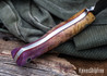 Lon Humphrey Knives: Blacktail - Forged 52100 - Box Elder Burl - Red Liners - LH22CJ127