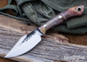 Lon Humphrey Knives: Blacktail - Forged 52100 - Box Elder Burl - Red Liners - LH22CJ129