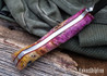 Lon Humphrey Knives: Blacktail - Forged 52100 - Box Elder Burl - Red Liners - LH22CJ139