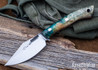 Lon Humphrey Knives: Blacktail - Forged 52100 - Box Elder Burl - Red Liners - LH22CJ142