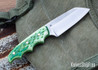 5430  Carter Cutlery: Muteki Signature - Freestyle Neck Knife - Dyed Jigged Bone - Toxic Green G10 Liner - Domed Brass Pins - CC21CJ014