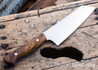 Lishen Knives: Bunka - Desert Ironwood - Brass Pins - Blue Liners - LK08DJ007