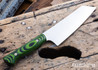 Lishen Knives: Bunka - Green & Black G-10 - Mosaic Pins - LK08DJ012