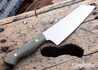Lishen Knives: Bunka - Green Linen Micarta - Brass Pins - LK08DJ014