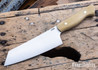 Lishen Knives: Bunka - Natural Linen Micarta - Brass Pins - LK08DJ016