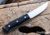 Lishen Knives: Woodsman - Black Linen Micarta - Mosaic Pins - White Liners - LK08DJ029