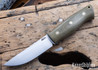 Lishen Knives: Woodsman - Green Linen Micarta - Mosaic Pins - LK08DJ042