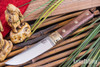 Bark River Knives: Kitsune Tanto - CPM 154 - Brass Bolster - American Walnut - Green Liners