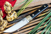 Bark River Knives: Kitsune Tanto - CPM 154 - Brass Bolster - Black G-10 - Red Liners